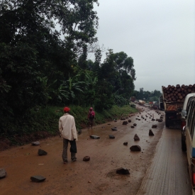 Construction on a Ugandan road.