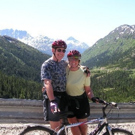 The Rackerbys biking in Alaska