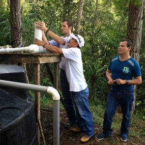 Local water committee members on site.