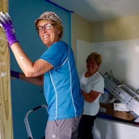 Amy Minella at work at the Cheyenne River Sioux Reservation.
