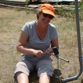 Amy Minella at work at the Cheyenne River Sioux Reservation.