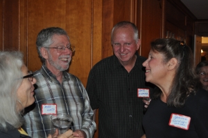 Dave at the 25th reunion with classmates Mike Watt and Janine Golding-Ochsner.