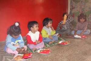 The Fletcher family brought a treat to the children at a HOPE worldwide orphange in India.