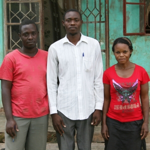 Davis with the two caregivers who also live at the orphanage