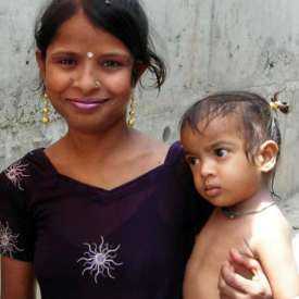 Participants in HOPE worldwide\'s mother and child healthcare programs.